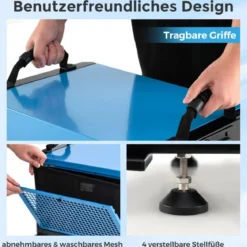 Luftentfeuchter mit 3 Modi & 24H Timer Bautrockner hängend & freistehend 2 in 1 20-58 L/Tag Blau/Weiß
