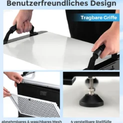 Luftentfeuchter mit 3 Modi & 24H Timer Bautrockner hängend & freistehend 2 in 1 20-58 L/Tag Blau/Weiß