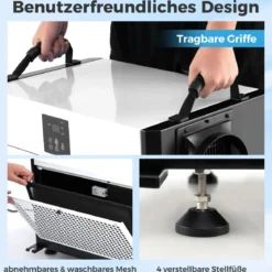 Luftentfeuchter mit 3 Modi & 24H Timer Bautrockner hängend 2 in 1 Industrie Trocknungsgerät Blau/Weiß 27-73 L/Tag