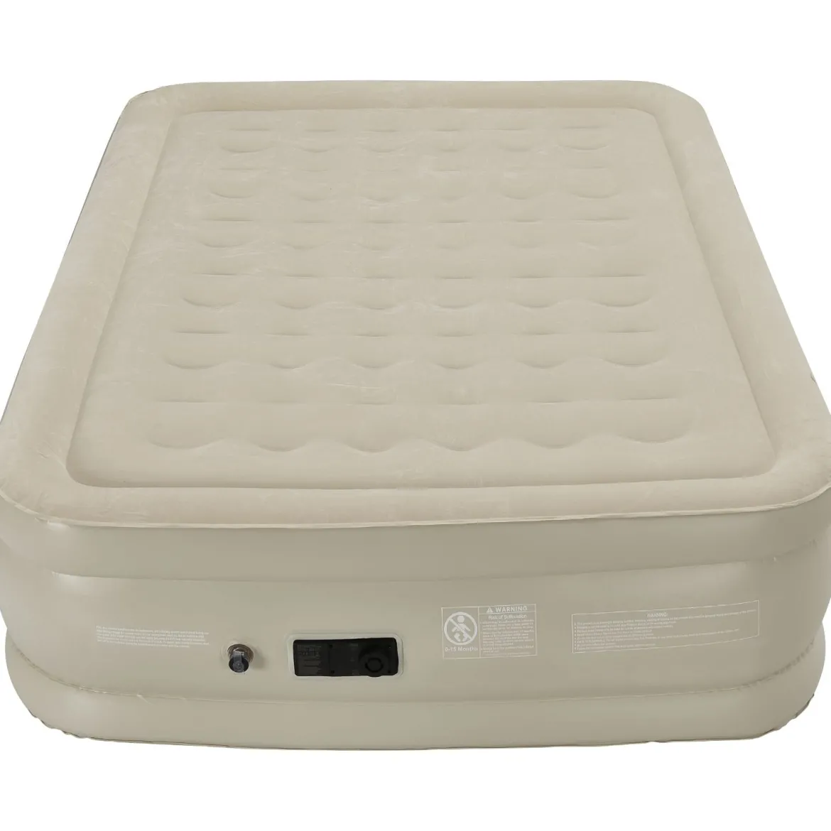 Luftmatratze erhöhte Luftmatratze Luftbett mit eingebauter Pumpe 203 x 152 x 56 cm Beige
