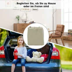 Luftmatratze erhöhte Luftmatratze Luftbett mit eingebauter Pumpe 203 x 152 x 56 cm Beige