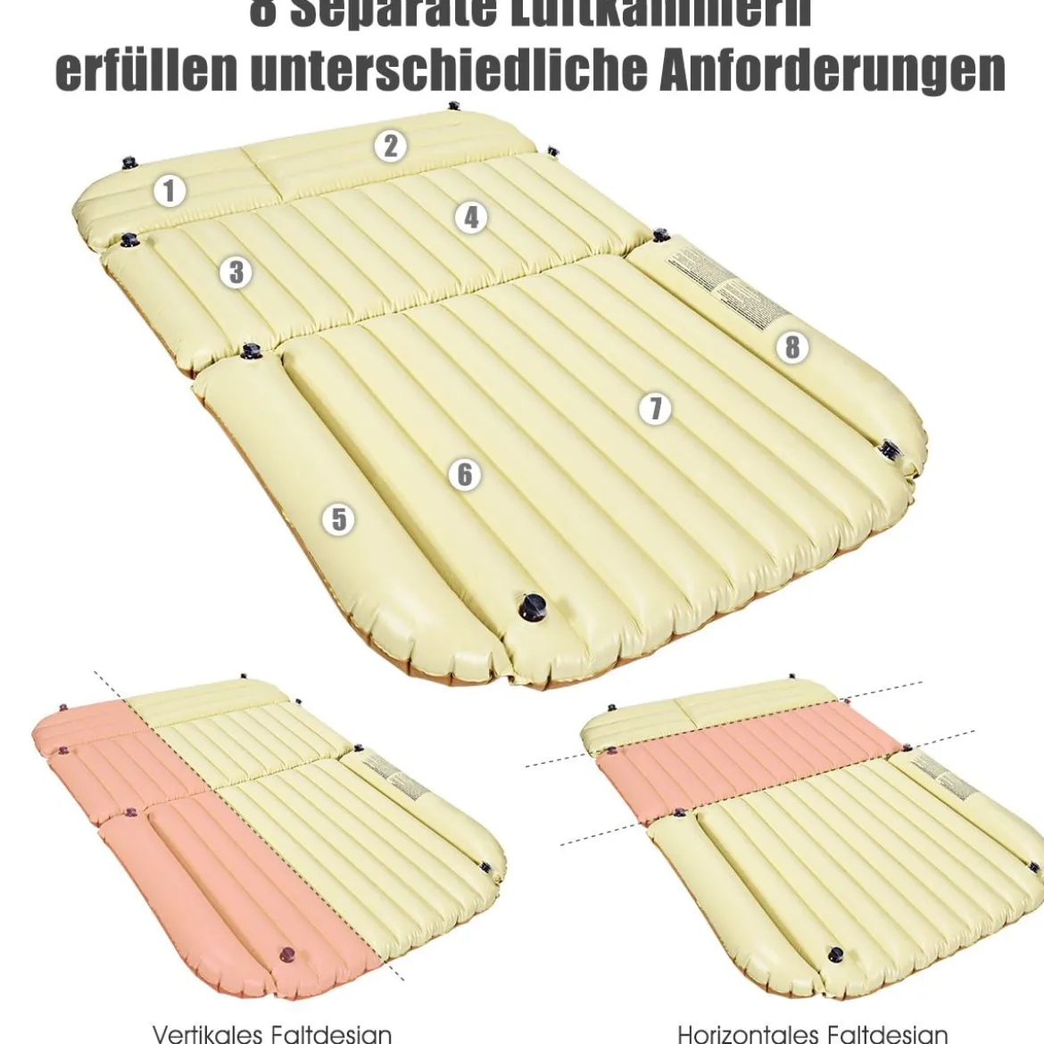 Luftmatratzen aufblasbare Auto Luftbett Autoluftmatratze Camping Matratze Kamel
