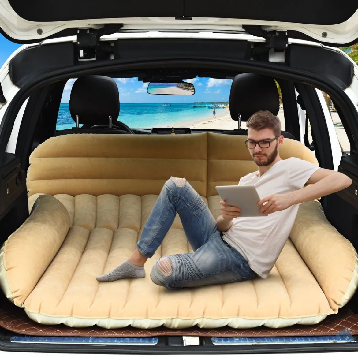 Luftmatratzen aufblasbare Auto Luftbett Autoluftmatratze Camping Matratze Kamel