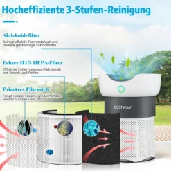 Luftreiniger für das Heimbüro mit 121 m² Reichweite 3 stufiger Reinigungsprozess Weiß
