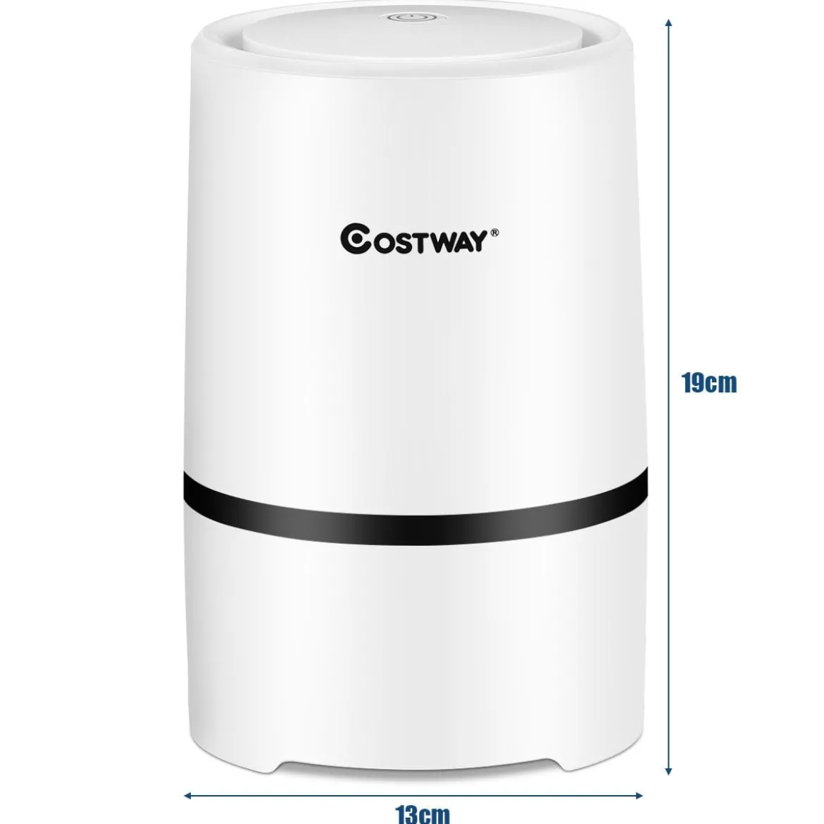 Luftreiniger 2-Stufen-Filterung Air Purifier Desktop-Luftfilter Weiß 13 x 13 x 19 cm