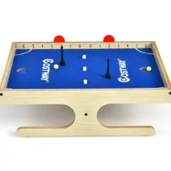 Magnetischer Mini Kickertisch mit 2 Bällen & 2 magnetischen Griffen für 2 Spieler Natur+Blau