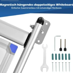 Magnetische Tafel doppelseitiges Whiteboard wandmontierte weiße Tafel mit Aluminiumrahmen Weiß