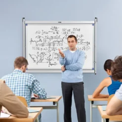 Magnetische Tafel doppelseitiges Whiteboard wandmontierte weiße Tafel mit Aluminiumrahmen Weiß
