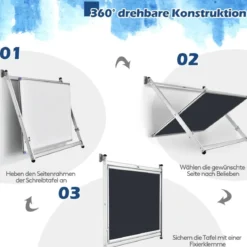 Magnetische Tafel doppelseitiges Whiteboard wandmontierte weiße Tafel mit Aluminiumrahmen Weiß