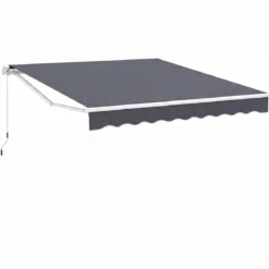 Markise mit kurbel Einziehbare Markise Aluminium Terrassen Sonnenschutz 3 x 2,5 m Beige Grün Grau Weinrot