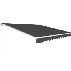 Markise mit kurbel Manuell Einziehbare Markise Abdeckung Klemmmarkise Sonnenmarkise 2,5 x 2 m Grau