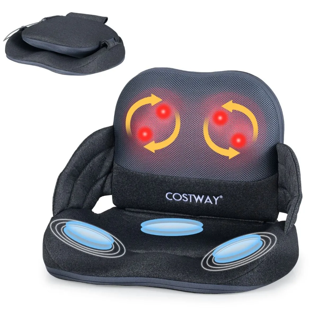 Massagekissen für Rücken mit Wärmefunktion Faltbare Shiatsu-Massagekissen Ergonomisches Stützkissen