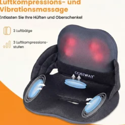 Massagekissen für Rücken mit Wärmefunktion Faltbare Shiatsu-Massagekissen Ergonomisches Stützkissen