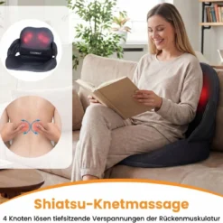 Massagekissen für Rücken mit Wärmefunktion Faltbare Shiatsu-Massagekissen Ergonomisches Stützkissen