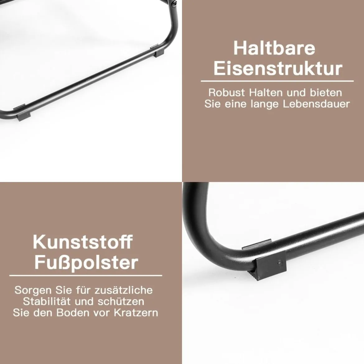 Massagesessel mit Ottomane 5 Vibrationsmodi & 4 Massagemotoren elektrische Massageliege Braun