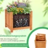 Massivholz Blumenkasten mit Gartenbank Holzbank mit 2 Seitlichen Pflanzkästen Sitzbank Natur
