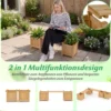 Massivholz Holzbank mit 2 Seitlichen Pflanzkästen Blumenkasten mit Gartenbank Sitzbank Natur