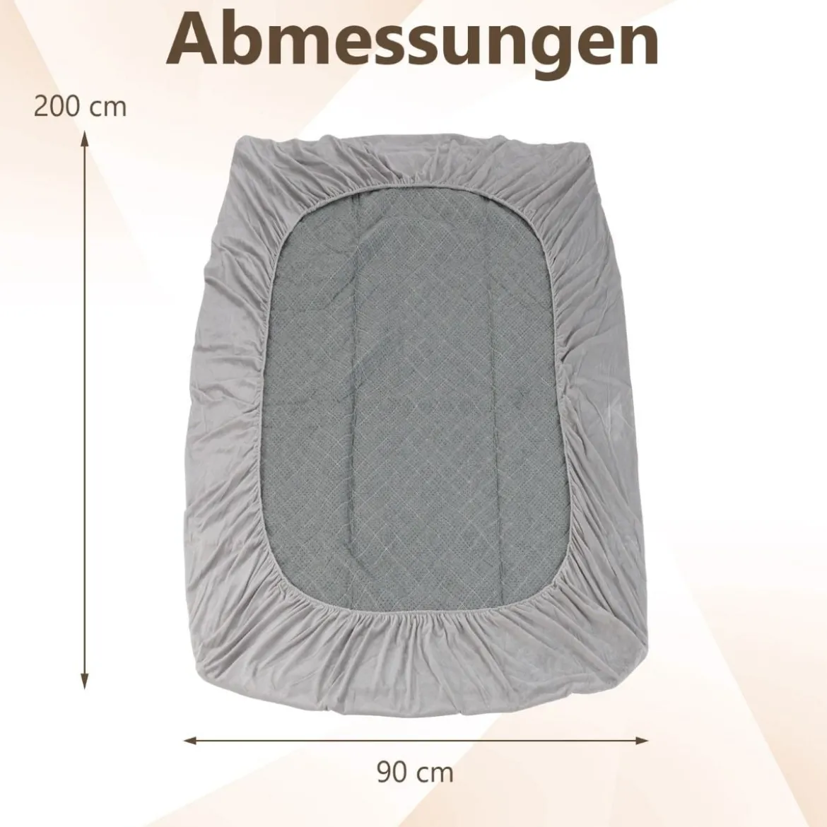 Matratzenschoner luxuriöse superweiche Matratzenauflage mit tiefer Tasche 90/140/180 x 200 cm Grau
