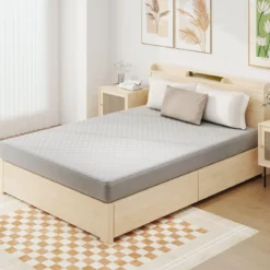 Matratzenschoner luxuriöse superweiche Matratzenauflage mit tiefer Tasche 90/140/180 x 200 cm Grau