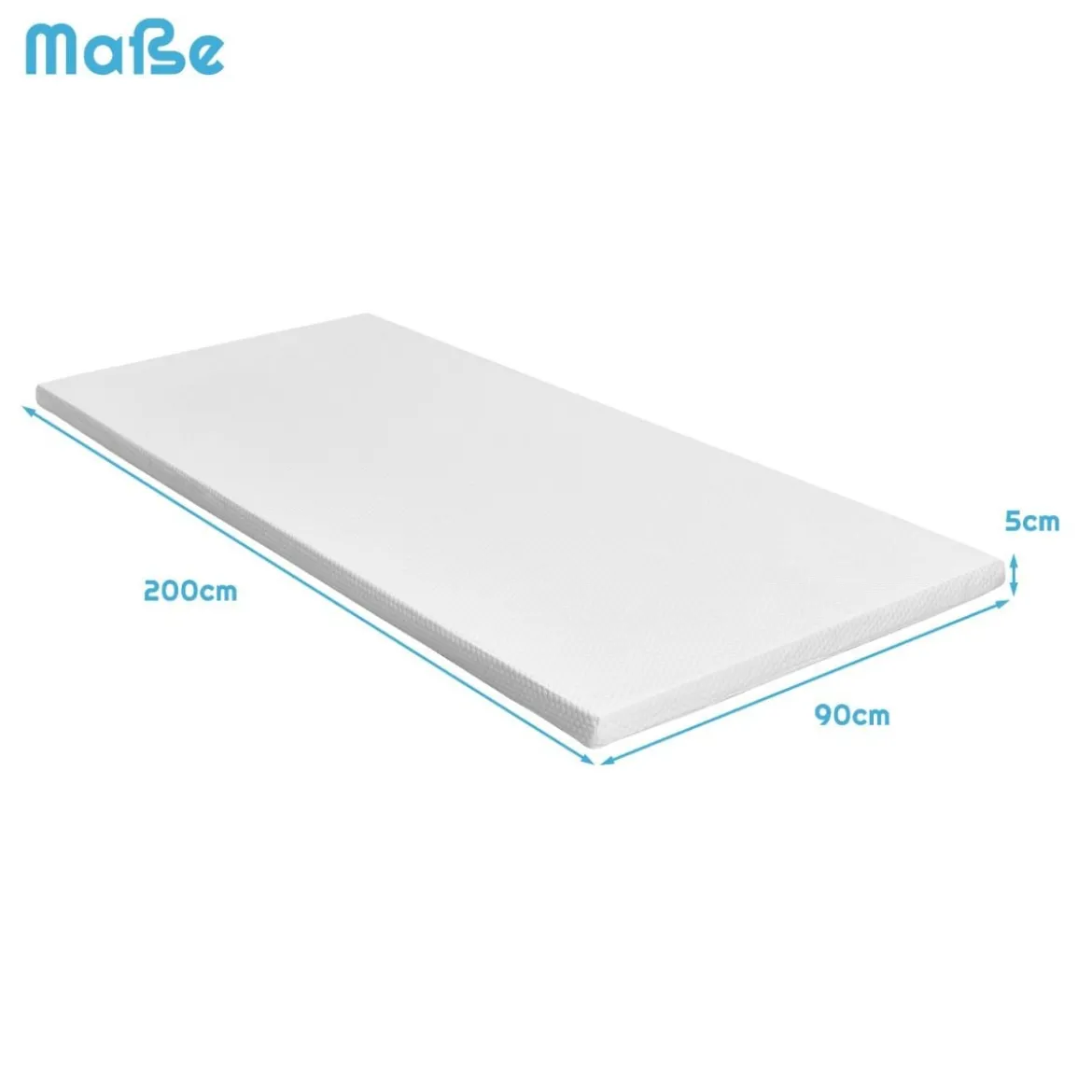 MatratzentopperKühlender Gel-Topper Weiche Matratzenauflage 200 x 90 x 5 cm Weiß