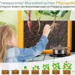 Matschküche Kinder Outdoor Kinderküche Tannenholz mit Pflanzbehälter & 2 Kreidetafeln & Wasserhahn Blau/Grün