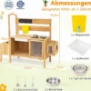 Matschküche Kinder Outdoor Spielküche mit Spüle Wassertank & Wasserhahn für Kinder ab 3 Jahren