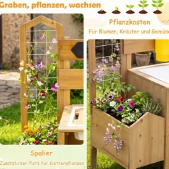 Matschküche Kinder Outdoor Spielküche mit Spüle Wassertank & Wasserhahn für Kinder ab 3 Jahren