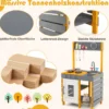 Matschküche Kinder Outdoor Spielküche mit Herd & Abnehmbarer Spüle & Wasserhahn Outdoor Kinderküche