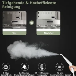 Mehrzweck-Dampfreiniger tragbare Handdampfreinigungsmaschine mit 1000 W-Leistung Grün