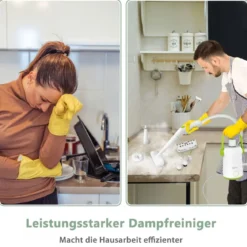 Mehrzweck-Dampfreiniger tragbare Handdampfreinigungsmaschine mit 1000 W-Leistung Grün
