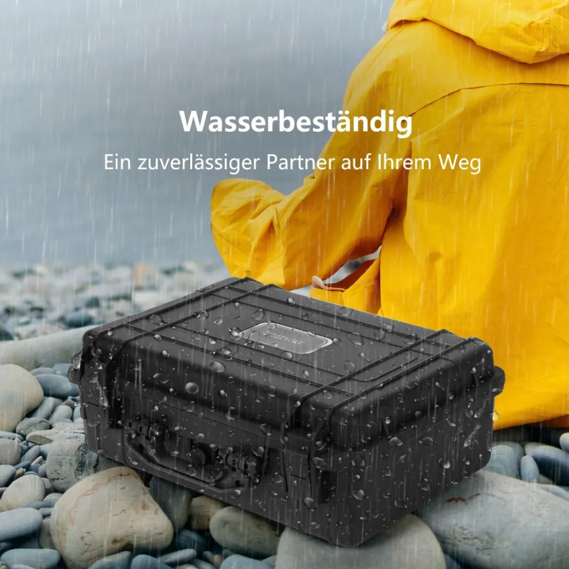 Mehrzweck Tragebox mit Schaumstoffeinlage wasserdichter Kamerakoffer abschließbar Schwarz