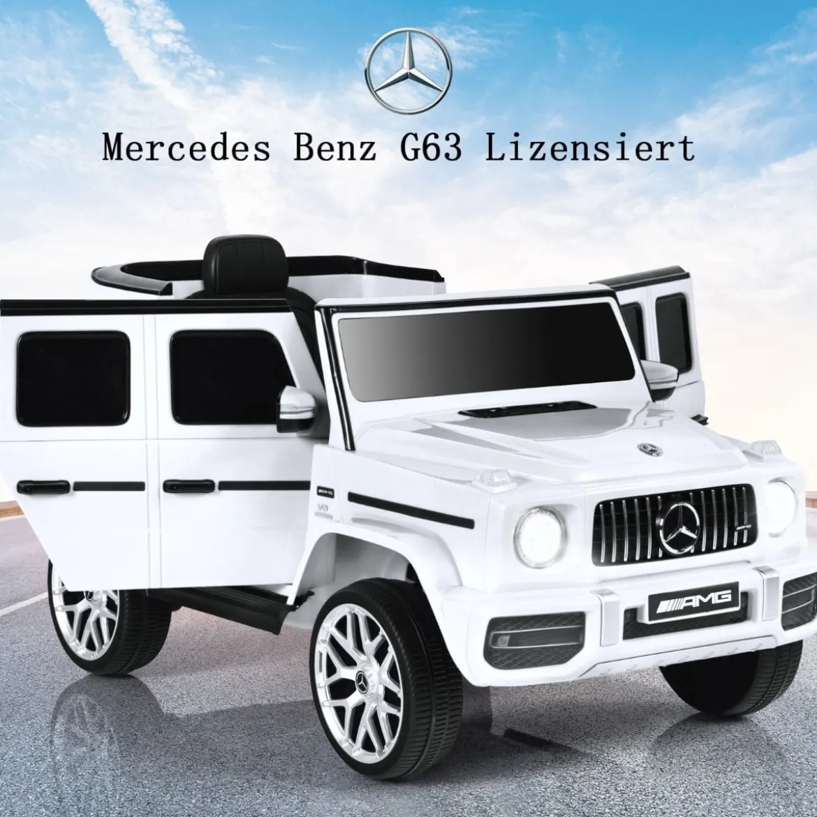 Mercedes Benz Elektroauto für Kinder Elektro Kinderauto mit Musik und Scheinwerfer Weiß
