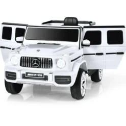 Mercedes Benz Elektroauto für Kinder Elektro Kinderauto mit Musik und Scheinwerfer Weiß
