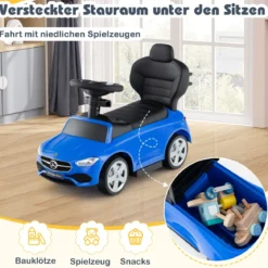 Mercedes-Benz Rutschauto 3-in-1 Rutschfahrzeug mit Schiebegriff Rutscher Auto für Kinder ab 1 Jahr Schwarz/Rosa/Weiß