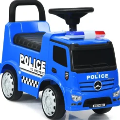 Mercedes Benz Rutschauto mit Stauraum & Hupe & Sirene & Pfeife & Warnlampe Kinder Polizeiauto