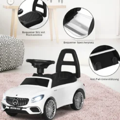 Mercedes Benz Rutschauto Schiebeauto für Kleinkinder Kinder Rutschauto 68 x 31,5 x 42,5 cm Weiß