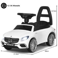 Mercedes Benz Rutschauto Schiebeauto für Kleinkinder Kinder Rutschauto 68 x 31,5 x 42,5 cm Weiß