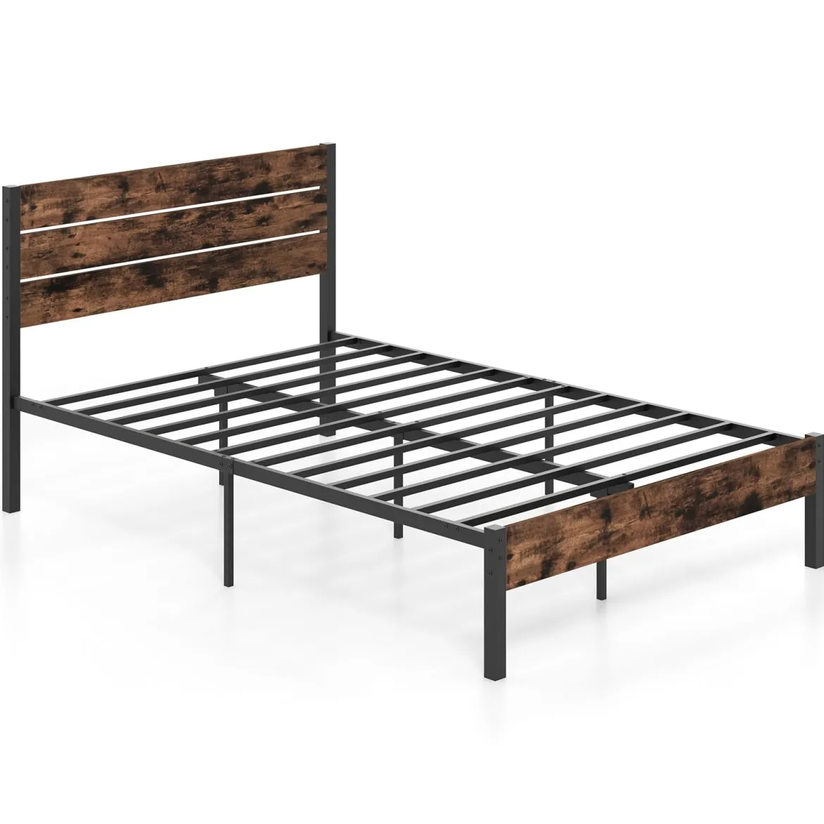 Metallbett Bettgestell für 200 x 140 cm Matratze Doppelbettgestell Bettrahmen mit Lattenrost & Stauraum