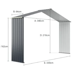 Metall Gerätehaus + 2 Erweitung Set Geräteschuppen mit 4 Luftschlitzen & Schiebetür Abschließbar Erweitert