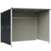 Metall Geräteschuppen mit Verstärkenden Querstreben 2,5 m² 204 x 120 x 159 cm Grau