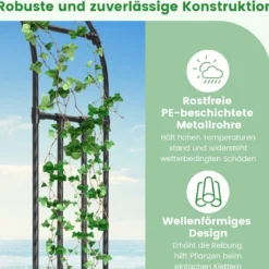 Metall Rosenbogen Spalier für Kletterpflanzen Rankenbogen Großer Dekorativer Bogen