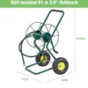 Metall Schlauchwagen mit 2 Luftreifen & Kurbel für 61M 3/4" Schlauch Gartenschlauchwagen Grün