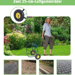 Metall Schlauchwagen mit 2 Luftreifen & Kurbel für 61M 3/4