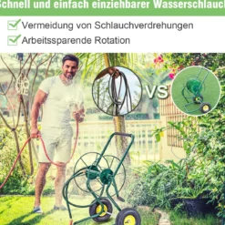 Metall Schlauchwagen mit 2 Luftreifen & Kurbel für 61M 3/4
