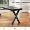 Metall 3-Sitzer Gartenbank ohne Rückenlehne Wetterfeste Sitzbank Balkonbank Parkbank