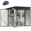 Metall 2 Türen Geräteschuppen Outdoor Werkzeughaus mit geneigtem Dach 235 x 117 x 185 cm