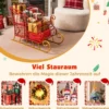 Metall-Weihnachtsmann-Schlittenkorb 2-stöckiger Geschenk-Aufbewahrungsschlitten festlicher dekorativer Schlittenwagen Rot