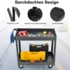 Metall Werkstatt-Rollwagen mit 2 Etagen & Handgriff Mehrzweckwagen Schwarz