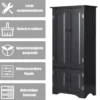 Midischrank Beistellschrank Highboard Hochschrank Holz Schwarz 59 x 32 x 123 cm