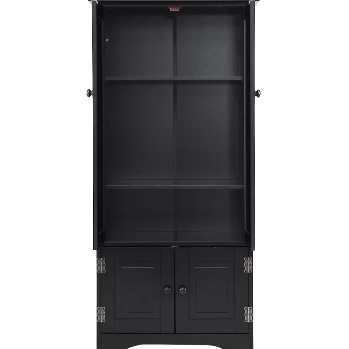Midischrank Beistellschrank Highboard Hochschrank Holz Schwarz 59 x 32 x 123 cm
